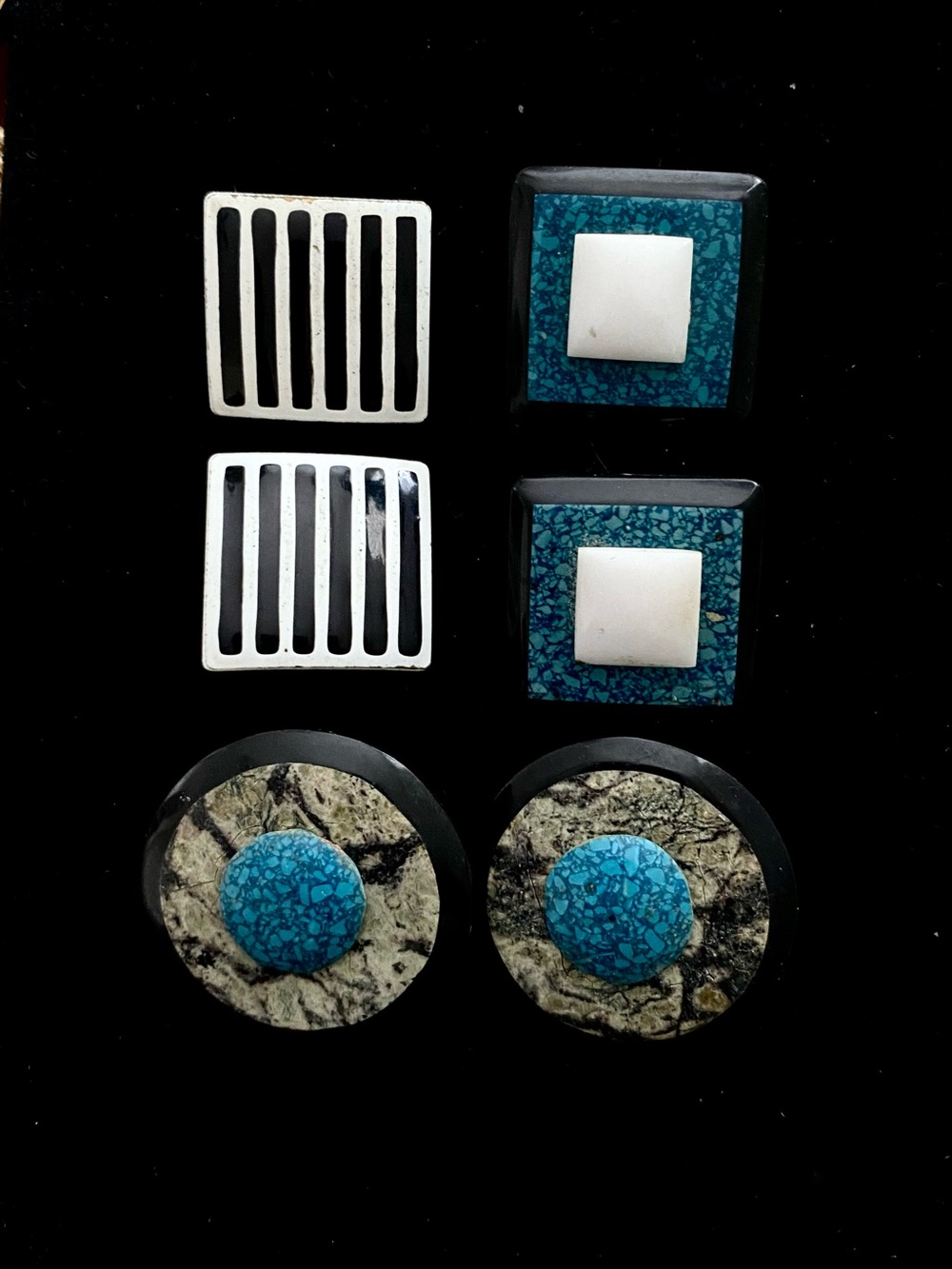 Vintage Statement Clip-On Earrings 3 for 1